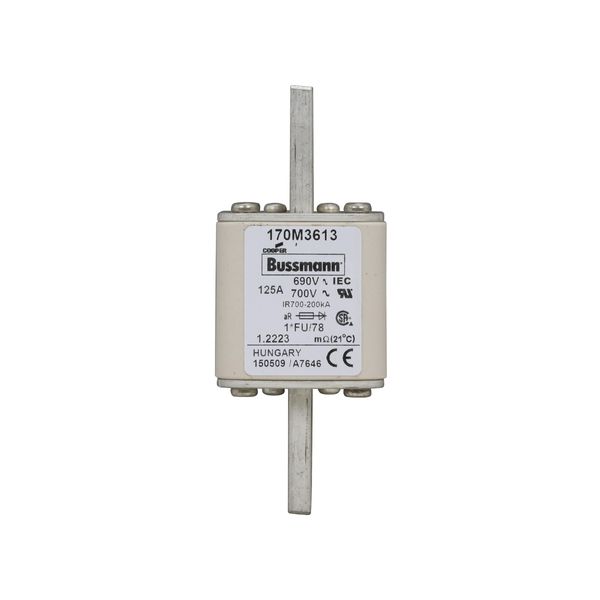 Fuse-link, high speed, 125 A, AC 690 V, compact size 1, 45 x 45 x 110 mm, aR, IEC, UL image 6