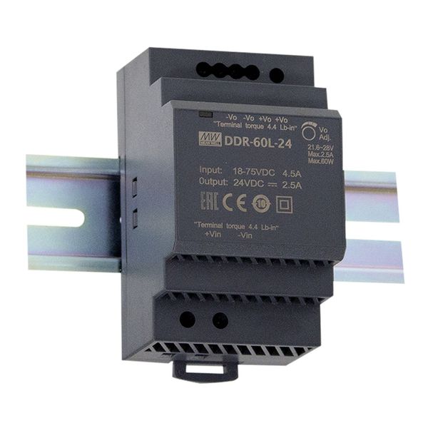 DDR-60G-24 DC/DC Converter 9-36V:24V 2.5A 60W, MEAN WELL image 1