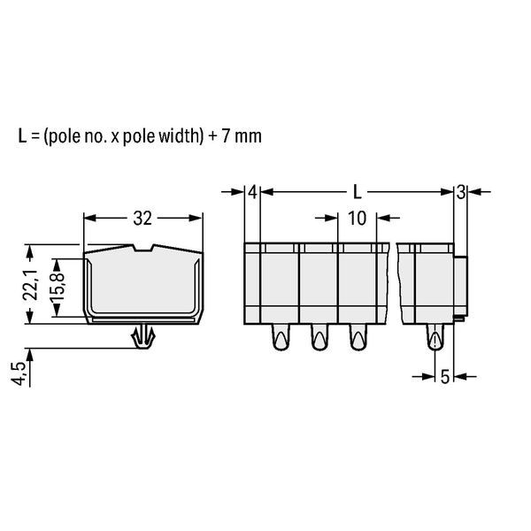 4-conductor terminal strip without push-buttons suitable for Ex e II a image 3