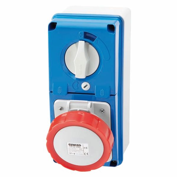 VERTICAL FIXED INTERLOCKED SOCKET OUTLET - WITH BOTTOM - WITH FUSE-HOLDER BASE - 3P+E 32A 380-400V - 50/60HZ 3H - IP67 image 2