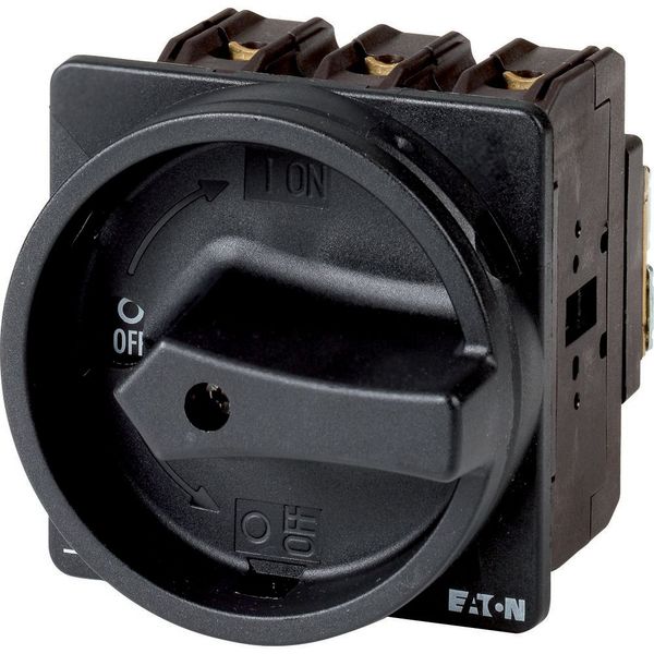 Main switch, P3, 100 A, flush mounting, 3 pole, 1 N/O, 1 N/C, STOP function, With black rotary handle and locking ring, Lockable in the 0 (Off) positi image 3