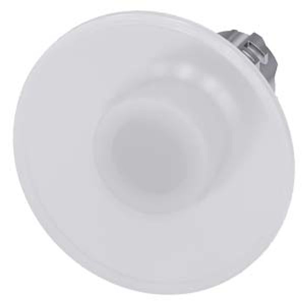 Illuminated mushroom pushbutton, 22 mm, round, metal, shiny, white, 60 mm, momentary  3SU1051-1CD60-0AA0-Z Y13 image 1