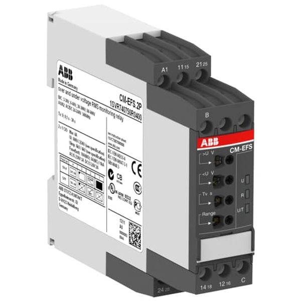 CM-EFS.2P Voltage monitoring relay 2c/o, B-C=3-600VRMS, 24-240VAC/DC image 2