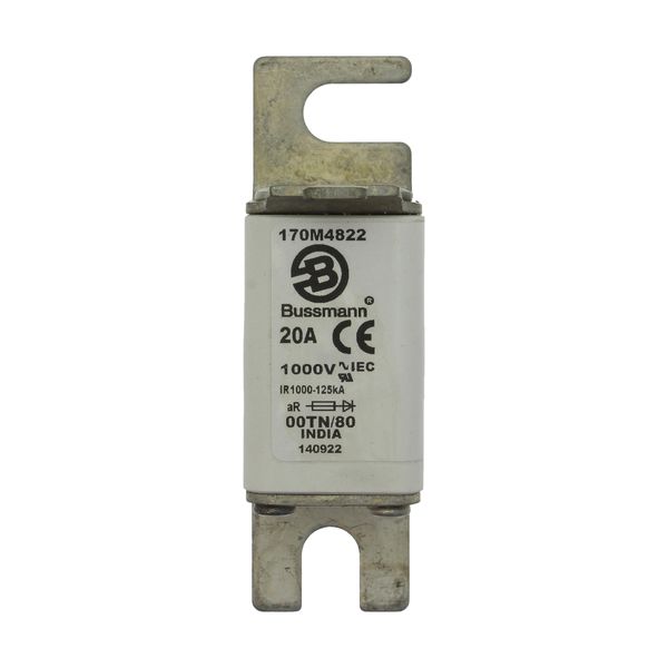 Fuse-link, high speed, 20 A, AC 1000 V, size 00, 30 x 47 x 98 mm, aR, DIN, IEC, type T indicator image 8