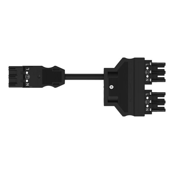 771-5001/296-000 pre-assembled Y-cable; Eca; Cod. A; H05VV-F 3G 2.5 mm²; 0.5 m; 2,50 mm²; black image 1