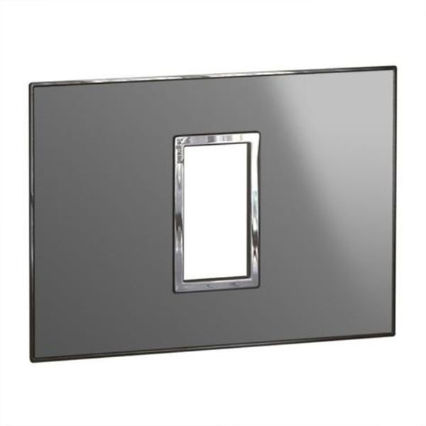 Arteor™ - Italian / US standard plate square version 1 module - Reflective Metal - Stainless Steel image 1