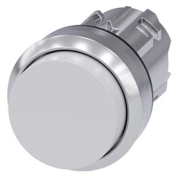 Pushbutton, 22 mm, round, metal, shiny, white, pushbutton, raised momentary contact 3SU1050-0BB60-0AA0-Z Y13 image 2