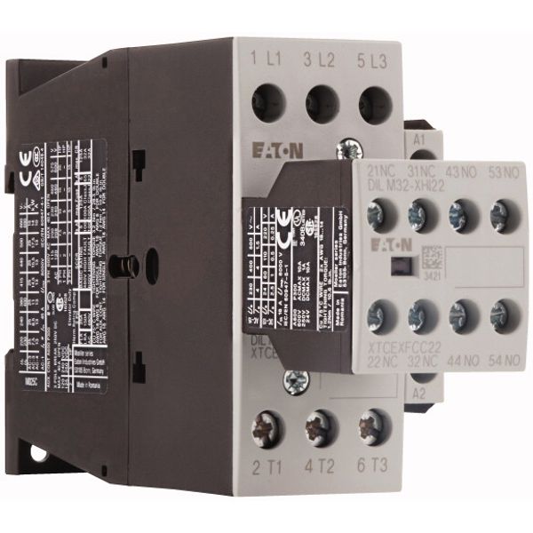 Contactor, 380 V 400 V 11 kW, 3 N/O, 2 NC, RDC 24: 24 - 27 V DC, DC operation, Screw terminals image 4