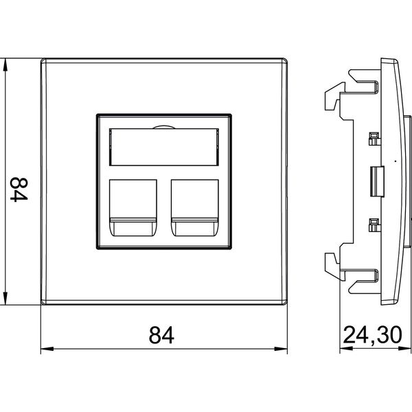 DTE-RW G2C1 Inst.unit, data technology f.2 connection modules type C 84x84x59mm image 2