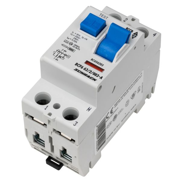 Residual current circuit breaker 63A, 2-p, 30mA,type A,6kA image 9