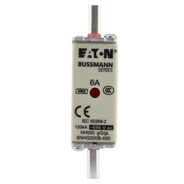 Fuse-link, LV, 6 A, AC 690 V, NH000, gL/gG, IEC, dual indicator, live gripping lugs image 23