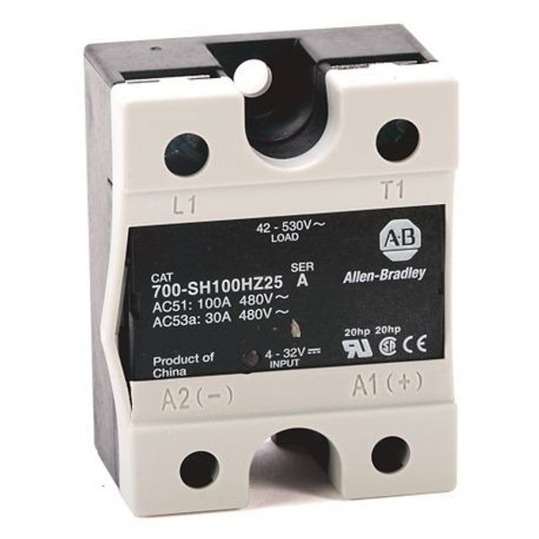 Allen-Bradley, 700-SH10JA12, Hockey Puck Style, Solid-State Relay, w/ LED Diag. Indicator, w/ Zero Cross Function, Rated Output of 10 Amp @ 42...265V AC, Rated Input of 80...130V AC image 1