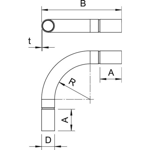 SBN40 SW Conduit plug-in bend without thread ¨40mm image 2