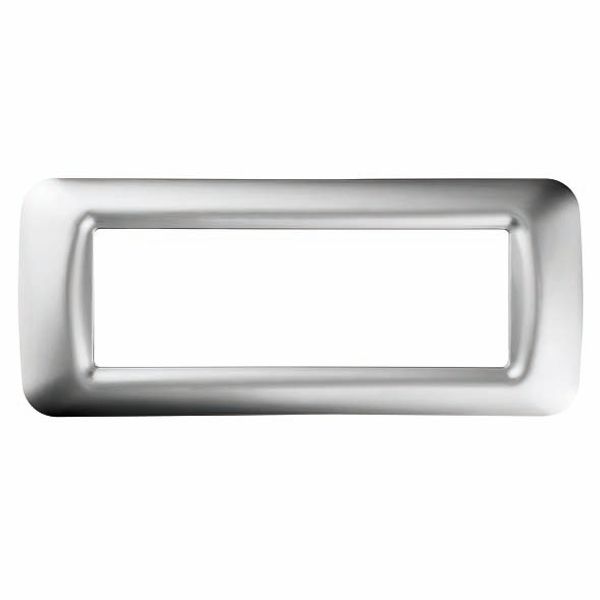 TOP SYSTEM PLATE - IN TECHNOPOLYMER GLOSS FINISH - 6 GANG - SOFT CHROME - SYSTEM image 2