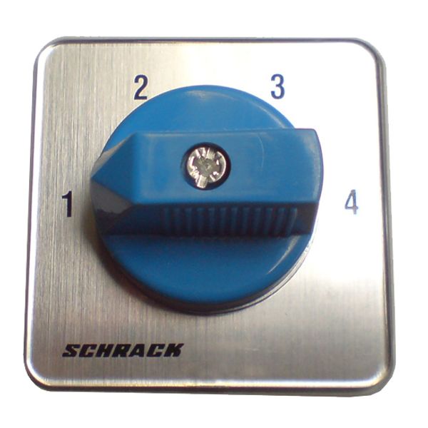 4 step Selector switch 2 pole, 20A, without 0 pos, 1-2-3-4 image 1