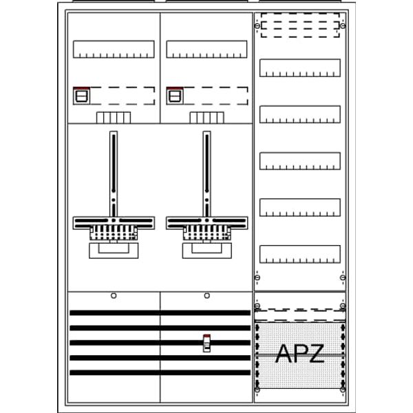 DA37QG Meter board, Field width: 3, Rows: 57, 1100 mm x 800 mm x 215 mm, Isolated (Class II), IP31 image 17