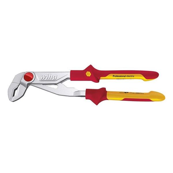 Professional electric water pump pliers with push button adjustment. image 1