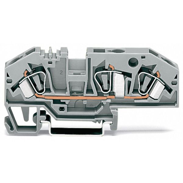 3-conductor through terminal block 6 mm² with test option gray image 1