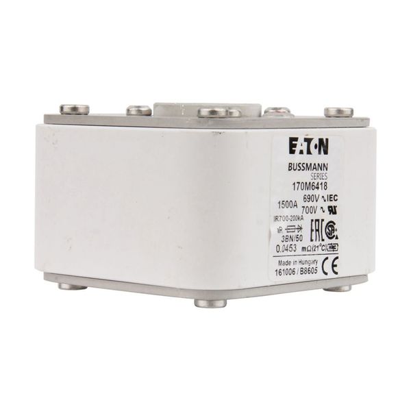 Fuse-link, high speed, 1500 A, AC 690 V, size 3, aR, IEC, UL, single indicator image 15