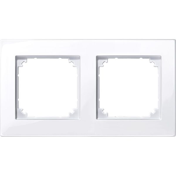 M-PLAN II frame, 2-fold, flush installation, active white glossy image 1