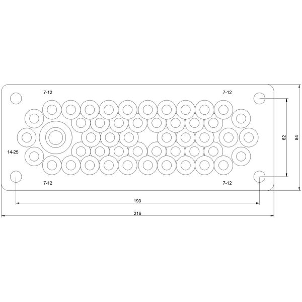 Plastic gland plate for WSTVBF, 50 cable glands, IP65 image 2