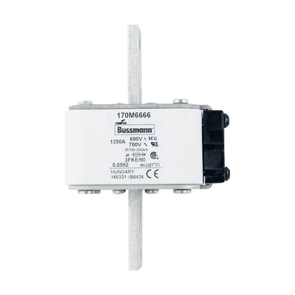 Fuse-link, high speed, 1250 A, AC 690 V, size 3, 76 x 92 x 135 mm, aR, IEC, UL, single indicator image 5