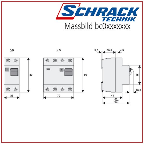 Residual current circuit breaker 25A, 2-pole, 300mA, type AC image 4