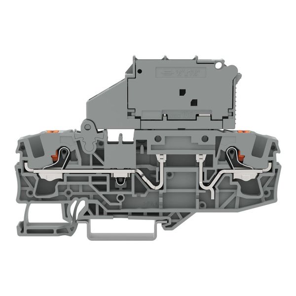 2206-1631/1099-541 2-conductor fuse terminal block; with pivoting fuse holder; with end plate image 1