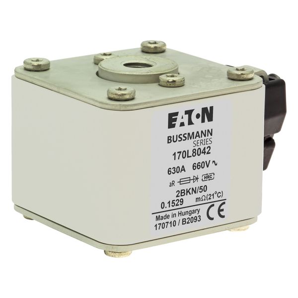 Fuse-link, high speed, 630 A, AC 660 V, Size 2, 59 x 77 x 50 mm, aR, IEC, single indicator image 18