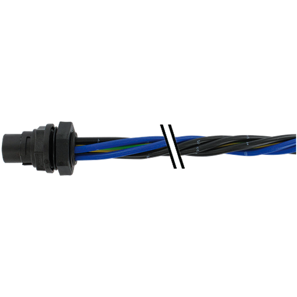 MQ15 male 0° with cable PVC 4x2.5 bk UL/CSA 1m image 1