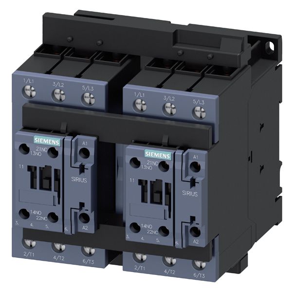 Reversing contactor assembly, AC-3, 18.5 kW/400 V, 24 V AC, 50/60 Hz, 3-pole, S2 image 1