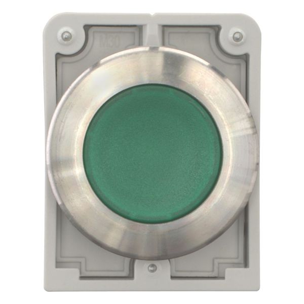 Illuminated pushbutton actuator, RMQ-Titan, flat, momentary, green, blank, Front ring stainless steel image 9