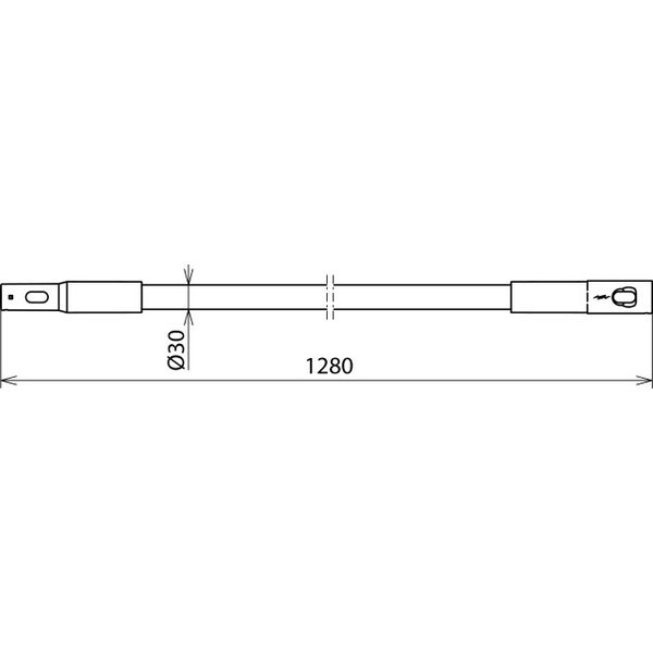 Insulating rod extension with plug-in coupling  D 30mm  L 1280mm image 2