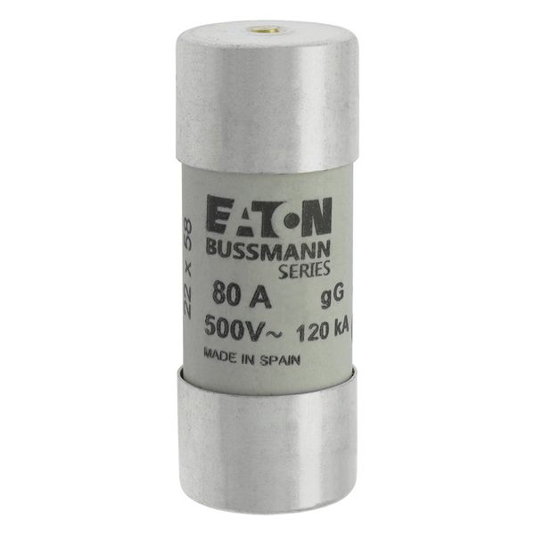 Fuse-link, LV, 80 A, AC 500 V, 22 x 58 mm, gL/gG, IEC, with striker image 21