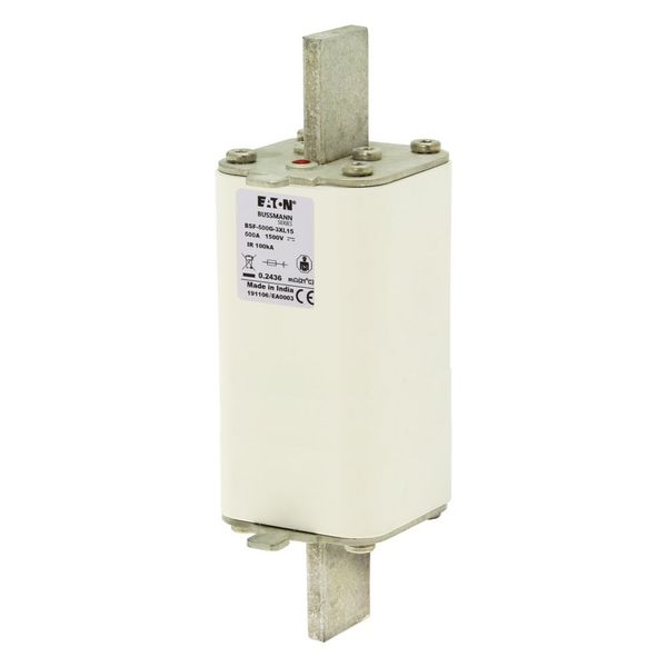 Fuse-link, high speed, 500 A, DC 1500 V, 3L, 75 x 75 x 205 mm, gBat, IEC, blade connection image 4