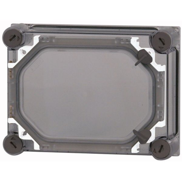 Cap, + door, transparent smoky gray, HxWxD=250x187.5x50mm image 1