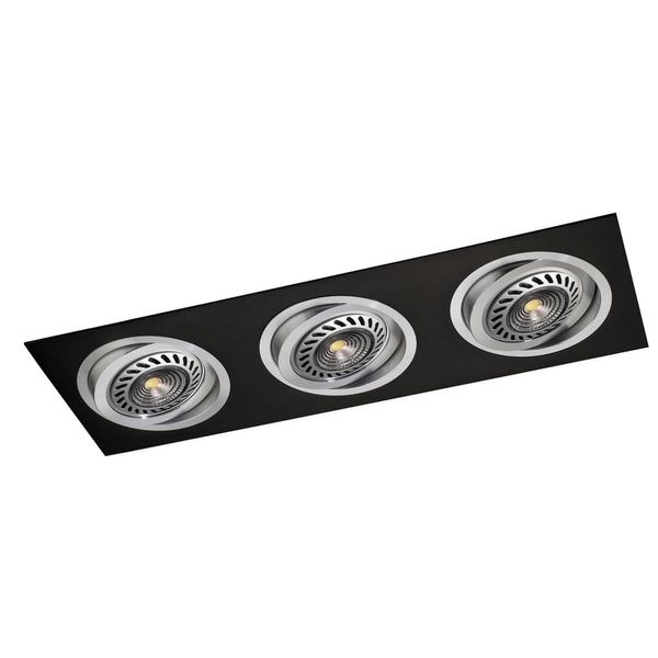 Helium QR111 Triple Recessed Light Black image 2