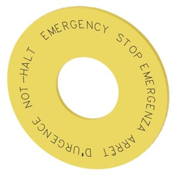 Washer for EMERGENCY STOP, yellow, ... image 1