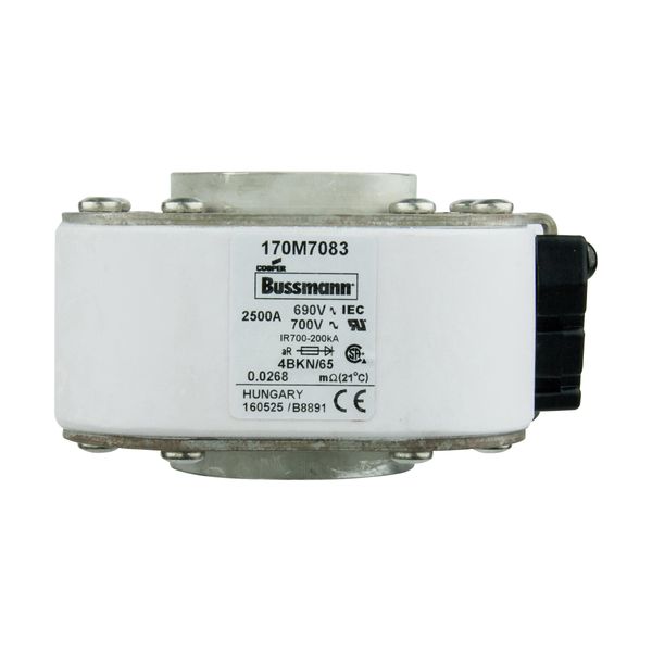 Fuse-link, high speed, 2500 A, AC 690 V, size 4, 105 x 120 x 67 mm, aR, IEC, UL, single indicator image 22