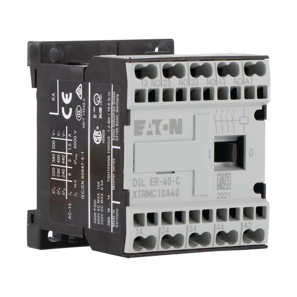 Contactor relay, 110 V DC, N/O = Normally open: 4 N/O, Spring-loaded terminals, DC operation image 17
