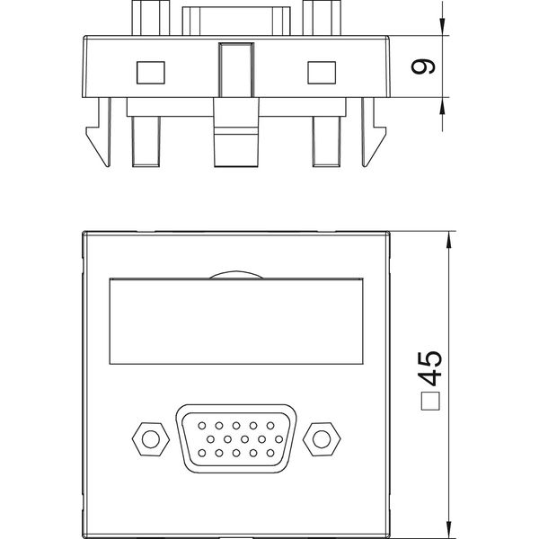 MTG-VGA F AL1 Multimedia support, VGA with cable, socket-socket 45x45mm image 2