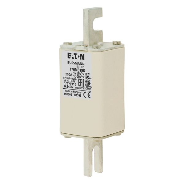 Fuse-link, high speed, 250 A, AC 1250 V, compact size 1, 45 x 58 x 138 mm, aR, DIN, IEC, type T indicator image 5