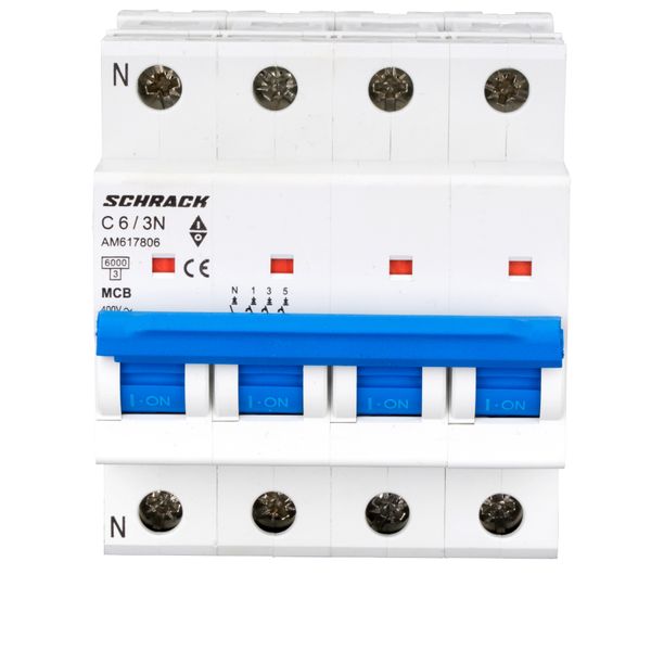 Miniature Circuit Breaker (MCB) AMPARO 6kA, C 6A, 3+N image 5