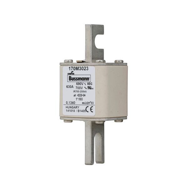 Fuse-link, high speed, 630 A, AC 690 V, compact DIN 1, 45 x 45 x 104 mm, aR, DIN, IEC, single indicator image 14