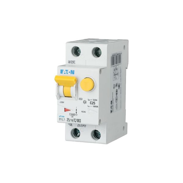 RCD/MCB combination, 25 A, 300 mA, MCB trip characteristic: C, 1p+N, RCD trip characteristic: A image 1