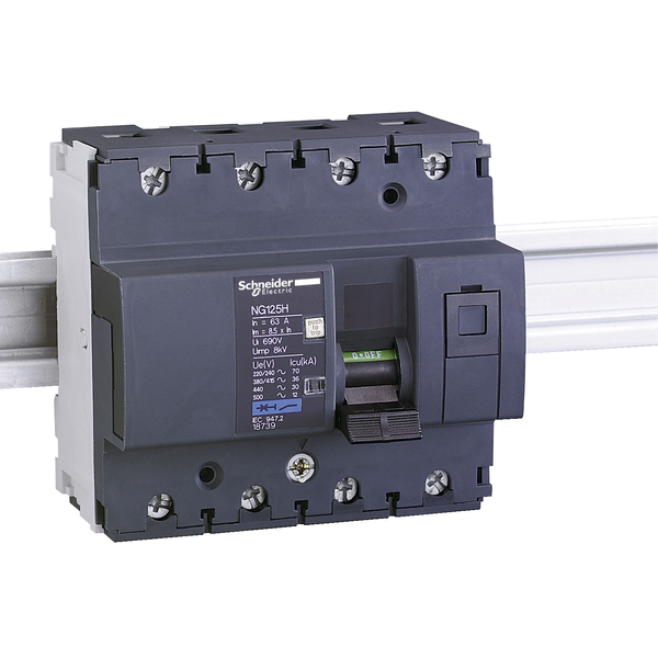 Miniature circuit-breaker, Acti9 NG125H, 4P, 10 A, C curve, 36 kA (IEC 60947-2) image 4