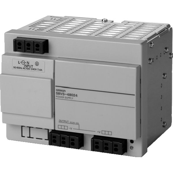 Power supply, 480 W, 100-240 VAC input, 24 VDC, 20 A output, DIN rail image 3