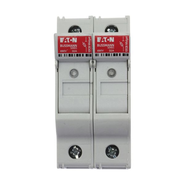 Fuse-holder, LV, 32 A, AC 690 V, 10 x 38 mm, 2P, UL, IEC, indicating, DIN rail mount image 21