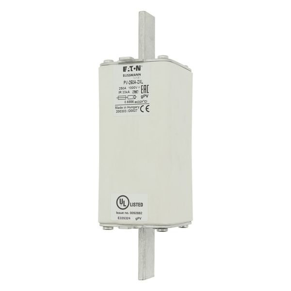 Fuse-link, high speed, 250 A, DC 1500 V, 2XL, 61 x 205 mm, gPV, IEC, UL, with indicator image 23