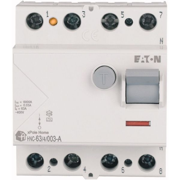 Residual current circuit breaker (RCCB), 63A, 4p, 30mA, type A image 2